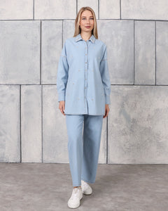 Anisa 2 PC Denim Set - Light Blue