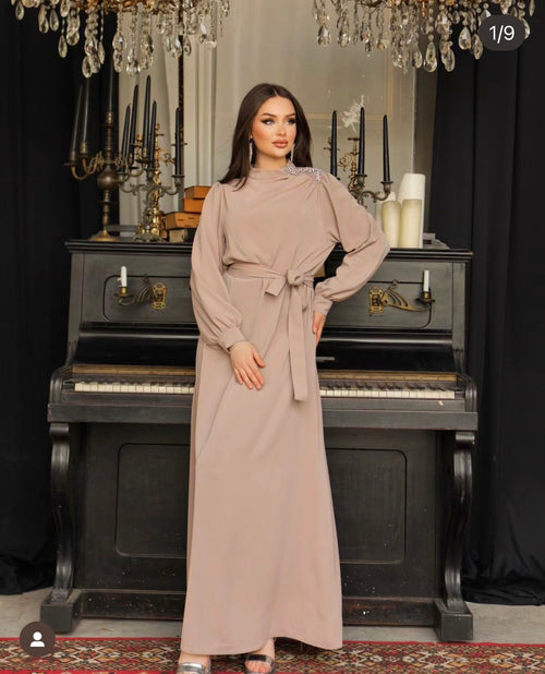 Narjis Dress - Taupe