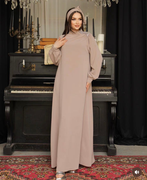 Narjis Dress - Taupe