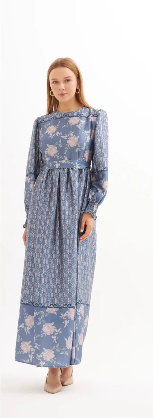 Layana Floral Dress - Blue