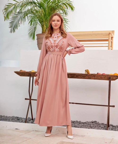 Luna Dress - Mauve Pink