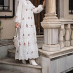 Nalia Embroidered Dress - White